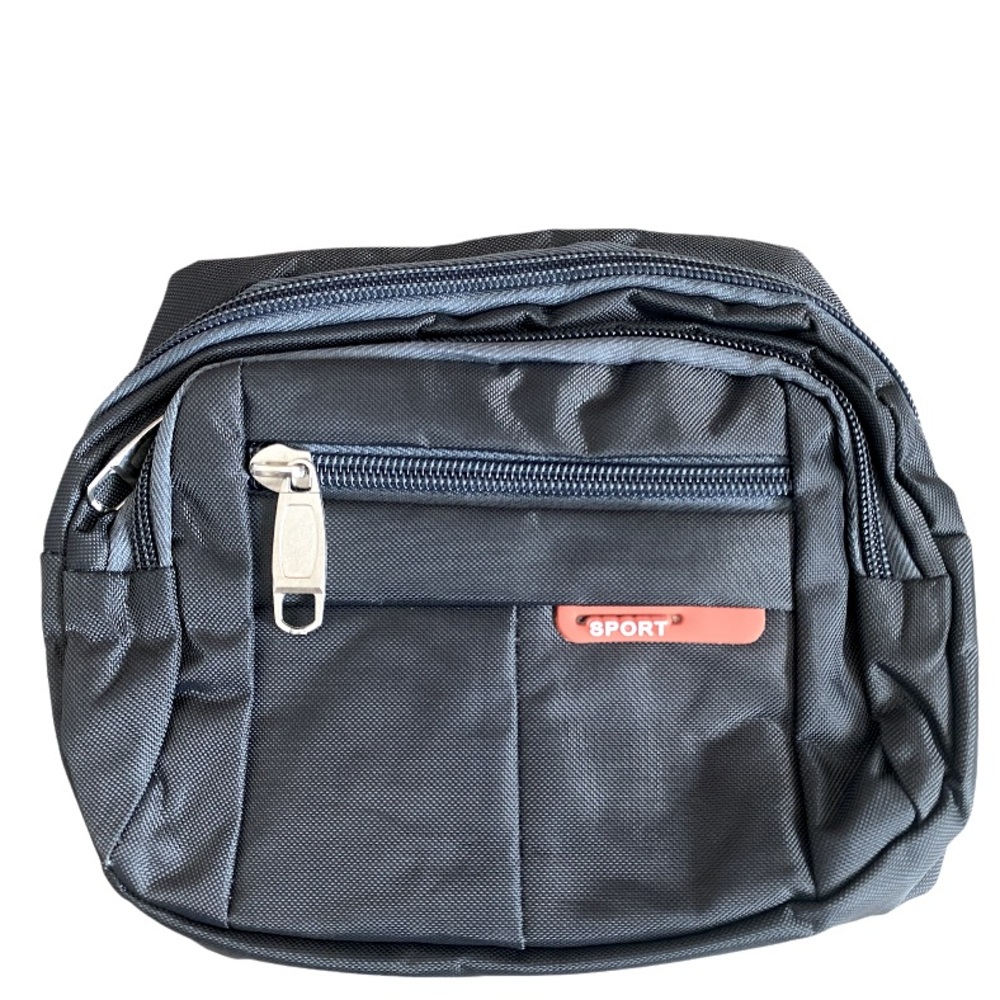 NWOT Dark Gray Sport Multi Pocket Zip Up Fanny Pack